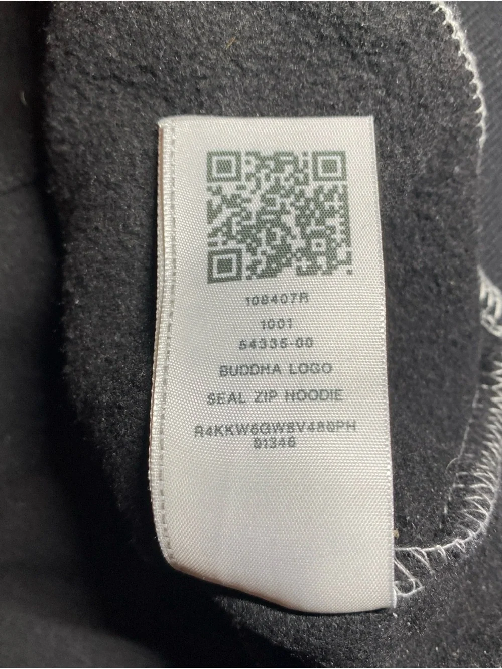 True Religion Budda Logo Seal Full Zip Hoodie Black Stretch Size Large